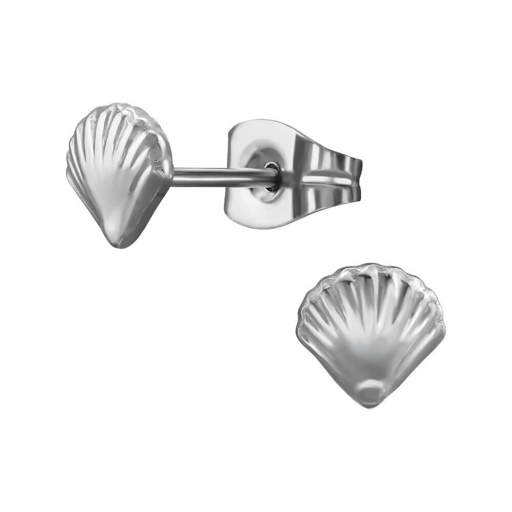 Stainless Steel Sea Shell Stud Earrings 5.8mm